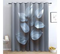 WIKEO Tropical Forest Floral Blackout Curtains Modern plant leaves Eyelet Thermal Noise Reducing Dim Out Curtain for Bedroom and Living Room,2 Panels-52 W x 96" L (Pack of 2)