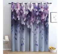 WIKEO Tropical Forest Floral Blackout Curtains Simple Floral Pattern Eyelet Thermal Noise Reducing Dim Out Curtain for Bedroom and Living Room,2 Panels-42 W x 72" L (Pack of 2)
