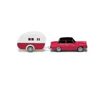 WIKING 020203 HO Scale Ford Taunus 12M With White/Red Caravan 1962-66