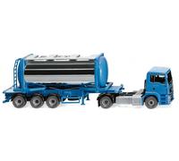 Wiking 053605 MAN TGS Euro 6c Swap Tank Container Semitruck Sky Blue