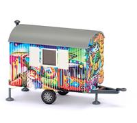 WIKING 065609 HO Room Two-Axle Trailer With Graffiti Look
