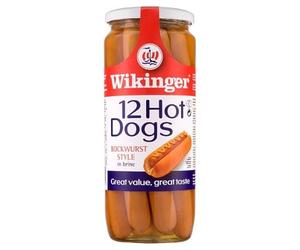 Wikinger 12 Hot Dogs Bockwurst Style in Brine 1030g | Case of 1