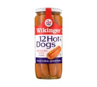 Wikinger 12 Hot Dogs Bockwurst Style in Brine 1030g x 6 - Authentic German Sausages - Ready to Eat, Juicy & Flavourful - Perfect for BBQs, Parties & Family Meals