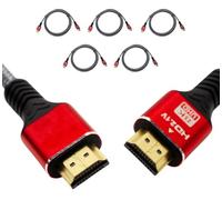 WIKIPARTS High-Speed HDMI 2.1 Cable, 2m, 48Gbps, 8K@60Hz & 4K@120Hz, for PS5, Xbox, 8K TVs, and Dynamic HDR (Pack of 5)