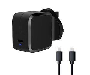 WIKIPARTS New 65W USB-C Adapter Replacement For Lenovo ThinkBook Plus G2 ITG 20WH0015UK Laptop UK PD Fast Charging GaN Wall Type-C Charger - Black