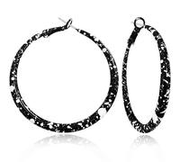 WIKMAB Bohemian Simplicity 70s 80s Classic Vintage Big Alloy Hoop Earrings Retro Neon Party Circle Disc Baked Enamel Earrings for Women, One size, Metal, No Gemstone