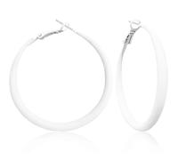 WIKMAB Bohemian Simplicity 70s 80s Classic Vintage Big Alloy Hoop Earrings Retro Neon Party Circle Disc Baked Enamel Earrings for Women, One size, Metal, No Gemstone