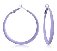 WIKMAB Bohemian Simplicity 70s 80s Classic Vintage Big Alloy Hoop Earrings Retro Neon Party Circle Disc Baked Enamel Earrings for Women, One size, Metal, No Gemstone