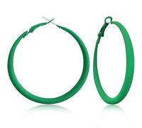 WIKMAB Bohemian Simplicity 70s 80s Classic Vintage Big Alloy Hoop Earrings Retro Neon Party Circle Disc Baked Enamel Earrings for Women, One size, Metal, No Gemstone