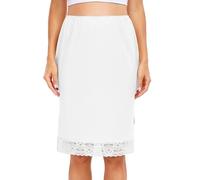 Wikoan Half Slips for Women Underskirt Floral Lace Trim Petticoat for Dresses Soft Non Cling Skirts for Under Dress S-XXL