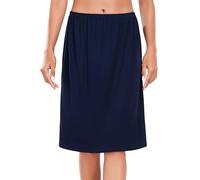 Wikoan Women's Half Slips, Classic Underskirts for Ladies Underdress Super Soft Petticoat Skirts for Under Dress, Navy Blue,S
