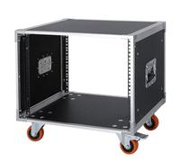 WikrOck 8U Rack Mount Storage Cabinet, Aluminium & Black, IT Network Data Devices Stand on Wheels, 8U 19in Server, Home Audio & Video Equipment, Mobile Floor Standing