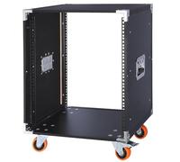 WikrOck Movable AV Gear Rack 12U 19in Mobile Floor Standing Network Device Storage Cabinet Stand - Audio Stereo Studio DJ Equipment Rack Server IT Data Devices Storage Cabinet With Castors