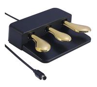 WikrOck Portable 3-Pedal Board unit for Electric pianos keyboards, Soft & Sostenuto & Sustain pedal, 3-Pedal Compatible With Yamaha P125 P121 P515 DGX670 Digital pianos keyboards (Black + Gold)
