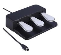 WikrOck Portable 3-Pedal Board unit for Electric pianos keyboards, Soft & Sostenuto & Sustain pedal 3-Pedal Compatible With Yamaha P125 P121 P515 DGX670 Digital pianos keyboards (Black + Silver)