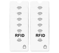 Wilafury 10Pcs RFID Blocking Sleeves, Credit Card Protector with Aluminum Foil, Secure NFC Shield for Debit Cards, Passport, ID Cards (White)