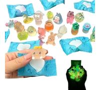 Wilafury 180Pcs Mini Glow in the Dark Resin Animals, Tiny Resin Animals Figures Variety Pack for Classroom Rewards, Party Favors, Sensory Play, Desk Pets