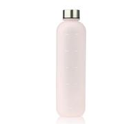 Wilafury Drinking Bottle, 1L Leak-proof Frosted Water Bottle with Time Markings, for Fitness Camping Sports
