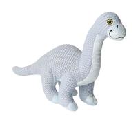 Wilberry Knitted Brontosaurus Soft Toy - Blue, Small, Plush Dinosaur for Kids, Retro Design, 25cm