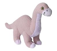 Wilberry Knitted Brontosaurus Soft Toy - Lilac, Small, Plush Dinosaur for Kids, Retro-Inspired Gift, 25cm