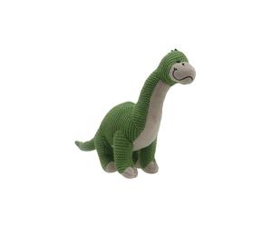 Wilberry - Knitted - Small Green Brontosaurus Dinosaur Soft Toy - WB004306