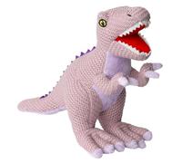 Wilberry Knitted T-Rex Soft Toy - Lilac, Small, Plush Dinosaur for Kids, Retro-Inspired Gift, 25cm