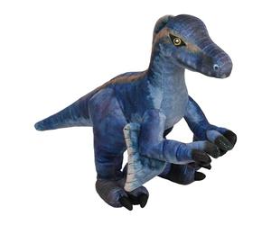 Wilberry Large Velociraptor Soft Toy - NHM Dinosaur Collection - Lifelike Plush with Realistic Claws, Soft and Cuddly Educational Toy for Kids and Collectors - Suitable from Birth - 27 cm