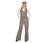 WILBERS & WILBERS 320376-20s Women's Costume, 3-Piece with Trousers, Vest and Hat, Gatsby Outfit for Carnival, Theme Party