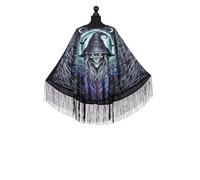 Wilbers & Wilbers 4732-0 Poncho met heksenschedel Witch Skull, Multicolour, One Size