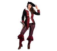 WILBERS & WILBERS 4806 Women's Pirate Costume with Coat, Trousers, Belt, Pirate Outfit for Carnival, Theme Party