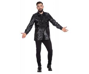 WILBERS & WILBERS 5474-H-50 Bluse 70er Jahre Blouse 70s, Solid, Black, 50 (EU)