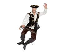 WILBERS & WILBERS 5501 Men's Pirate Costume, 3-Piece Set, Classic Pirate Outfit for Carnival, Theme Party, Size 48