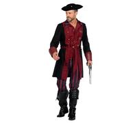 WILBERS & WILBERS - Men's Pirate Costume 3-Piece Set | Trousers, jacket, belt, elegant pirate outfit for carnival, theme party