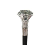 WILBERS & WILBERS Walking Stick, Metal, Detachable Design with Diamond Handle, Black, Silver