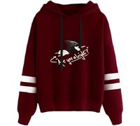 Wilbur Soot Are You Alright Pebble Brain Merch Hoodie Unisex Pocketless Double Bar Sleeve Pullover (Red,M)
