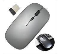 wilcractk Wireless Mouse, Quiet and Rechargeable Wires - USB C Bluetooth 2.4G Mouse, 11.4 x 5.8 x 2.8 cm, Ideal for Office, Work and Study, It is the Best Choice for a Wireless Mouse (Grey)