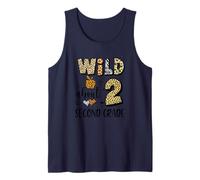 Wild About 2Nd Second Grade Back to School Student Teacher Tank Top