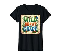Wild About 4th Grade Jungle Adventure School, 4th Grade T-Shirt, Women, Black, 3XL