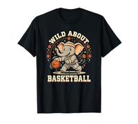Wild About Basketball Elephant Cute Sports Fan T-Shirt