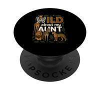 Wild About My Aunt Safari Animal Lover Theme PopSockets Adhesive PopGrip