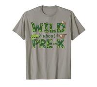 Wild About Pre-K Funny Back to School Teacher Jungle Themed T-Shirt