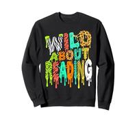 Wild About Reading Animal Pattern ice drip book lovers kids Sweatshirt