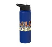 Wild About Reading Books Zoo Animals Library Week Reading Stainless Steel Insulated Water Bottle