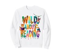 Wild About Reading Dripping Jungle Animals for kids boy girl Sweatshirt
