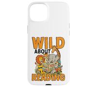 Wild About Reading Jungle Animals Bookworm Books Case for iPhone 15 Plus
