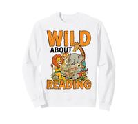 Wild About Reading Jungle Animals Bookworm Books Sweatshirt