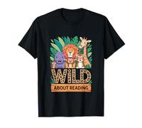 Wild About Reading Jungle Animals Teacher T-Shirt