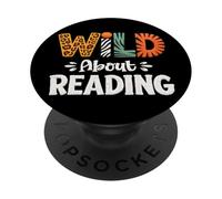 Wild About Reading Wild Animals Book Lover Teacher Librarian PopSockets Adhesive PopGrip