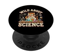 Wild About Science Tiger Scientist Lab Experiment chemistry PopSockets Adhesive PopGrip