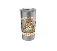 Wild About Science Tiger Scientist Lab Experiment Chemistry Stainless Steel Insulated Tumbler